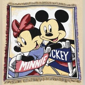 Vintage Beacon Disney Mickey & Minnie Mouse Tapestry Throw Blanket